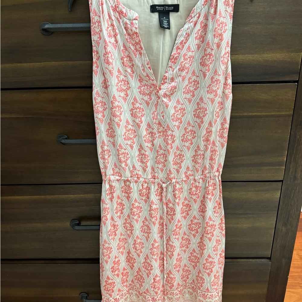 White House Black Market Coral and Cream Dress